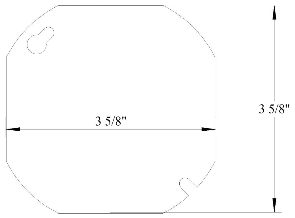 MULBERRY Mulberry 11103 Octagon Box Cover Power 4 Octagon Flat Cover w/ 1/2 KO