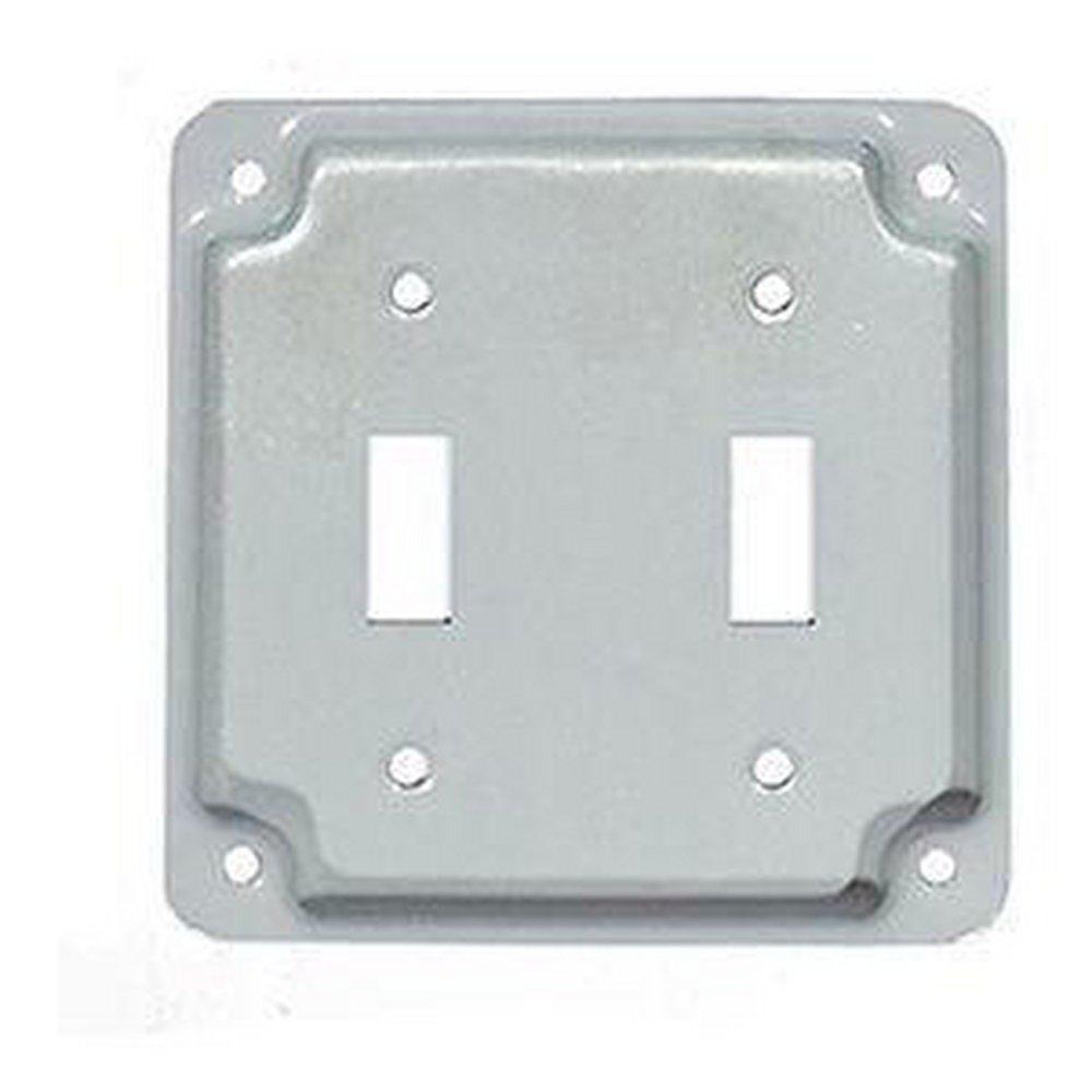 MULBERRY Mulberry Metal Products 11410 4 in. Steel 2-Toggle Switch Cover