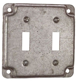 MULBERRY Mulberry Metal Products 11410 4 in. Steel 2-Toggle Switch Cover