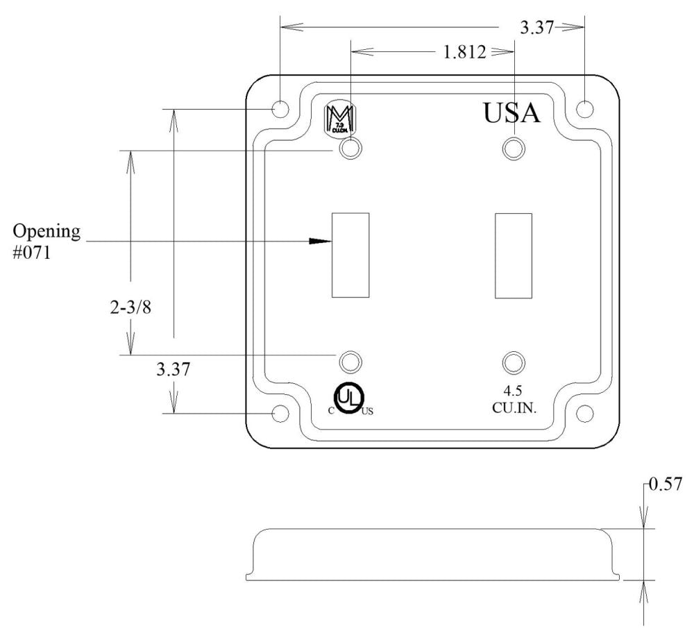 MULBERRY Mulberry Metal Products 11410 4 in. Steel 2-Toggle Switch Cover