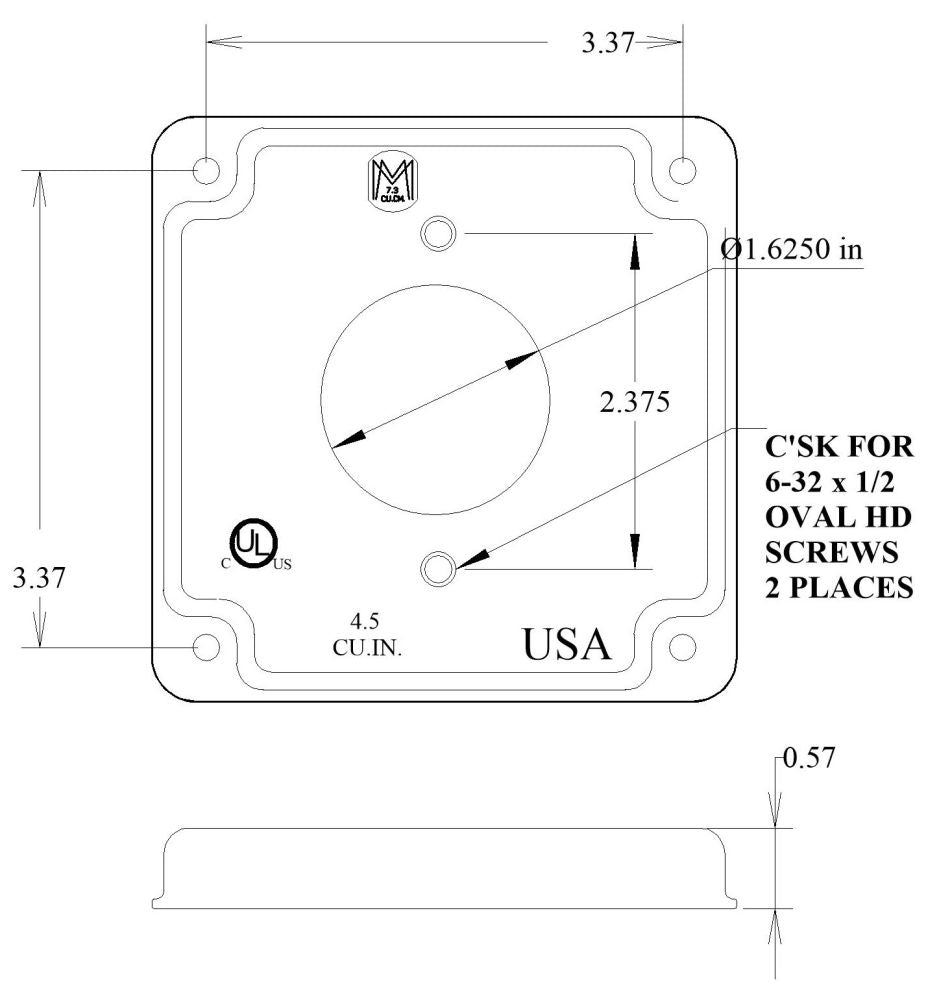 MULBERRY Mulberry 11421 MULB 4IN SQ 1/2 RSD RCPT CVR