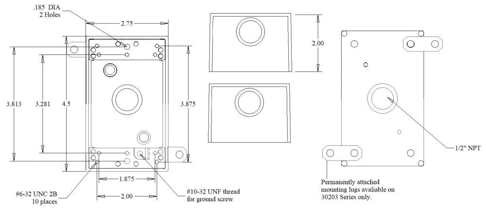 MULBERRY Mulberry 30203 Weatherproof Box 1G 3 Outlets 1/2 in Hub