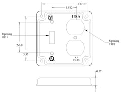 MULBERRY Mulberry 11413 Steel Toggle Duplex Receptacle Cover