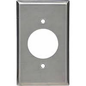 MULBERRY Mulberry 97111 Standard Receptacle Wallplate, 1 Gang, 2-3/4 in W x 4-1/2 in H, 430 Stainless Steel