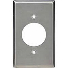MULBERRY Mulberry 97111 Standard Receptacle Wallplate, 1 Gang, 2-3/4 in W x 4-1/2 in H, 430 Stainless Steel
