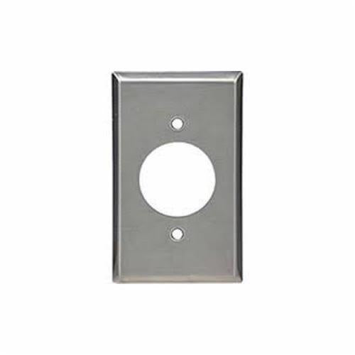 MULBERRY Mulberry 97111 Standard Receptacle Wallplate, 1 Gang, 2-3/4 in W x 4-1/2 in H, 430 Stainless Steel