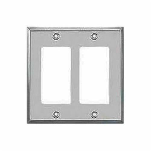 MULBERRY Mulberry 97402 Standard Receptacle Wallplate, 2 Gang, 4.562 in W x 4.5 in H