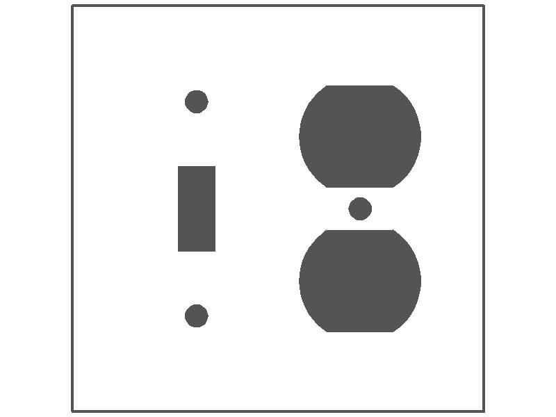 MULBERRY Mulberry 97532 Standard Combination Wall Plate 2 Gangs 430 Stainless Steel