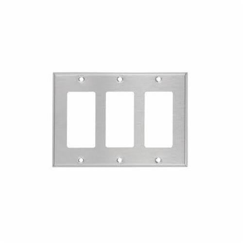 MULBERRY Mulberry 97403 Standard Receptacle Wall Plate 3 Gang Stainless Steel