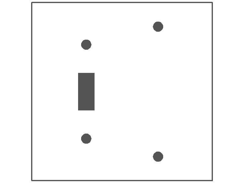 MULBERRY Mulberry 97522 Standard Combination Wall Plate, 2 Gangs, 4.5 in H x 4.562 in W, 430 Stainless Steel