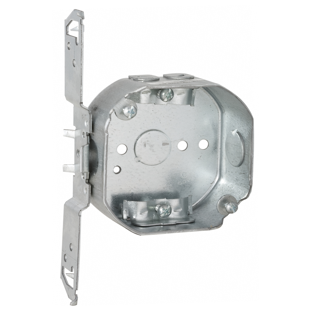 RACO RACO 164 4 In. Oct. Box, 1-1/2 In. Dp. - Drawn with NMSC Clamps, TS Brkt, 1/2In.Setback