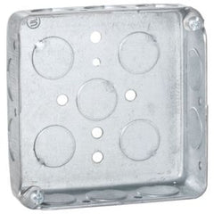RACO Raco 185 4 Square Box, Drawn, 1-1/4 Deep with Fifteen 1/2 KO's