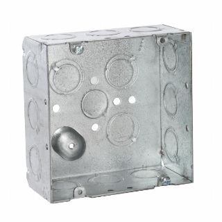 RACO RACO 257 Square Metal Box, 4-11/16 in H x 4-11/16 in W x 2-1/8 in D