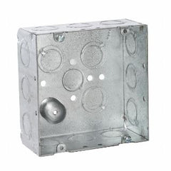 RACO RACO 257 Square Metal Box, 4-11/16 in H x 4-11/16 in W x 2-1/8 in D