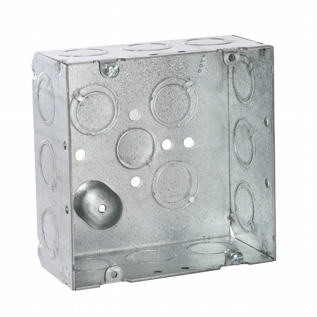 RACO RACO 257 Square Metal Box, 4-11/16 in H x 4-11/16 in W x 2-1/8 in D
