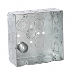 RACO RACO 257 Square Metal Box, 4-11/16 in H x 4-11/16 in W x 2-1/8 in D