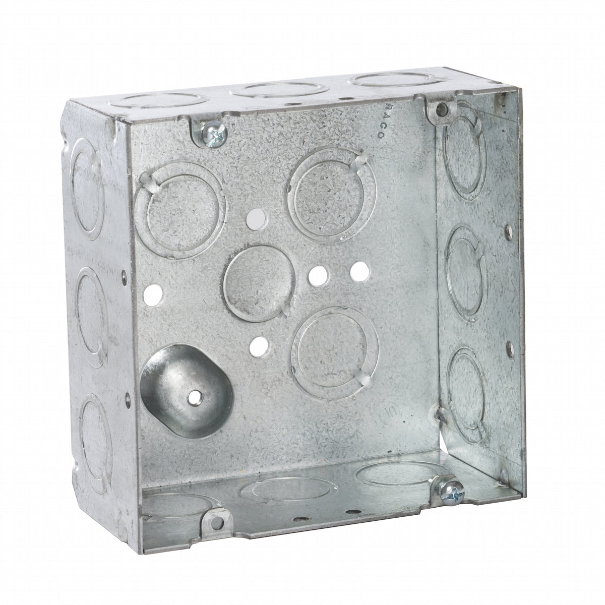 RACO RACO 257 Square Metal Box, 4-11/16 in H x 4-11/16 in W x 2-1/8 in D
