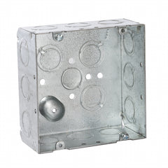 RACO RACO 257 Square Metal Box, 4-11/16 in H x 4-11/16 in W x 2-1/8 in D