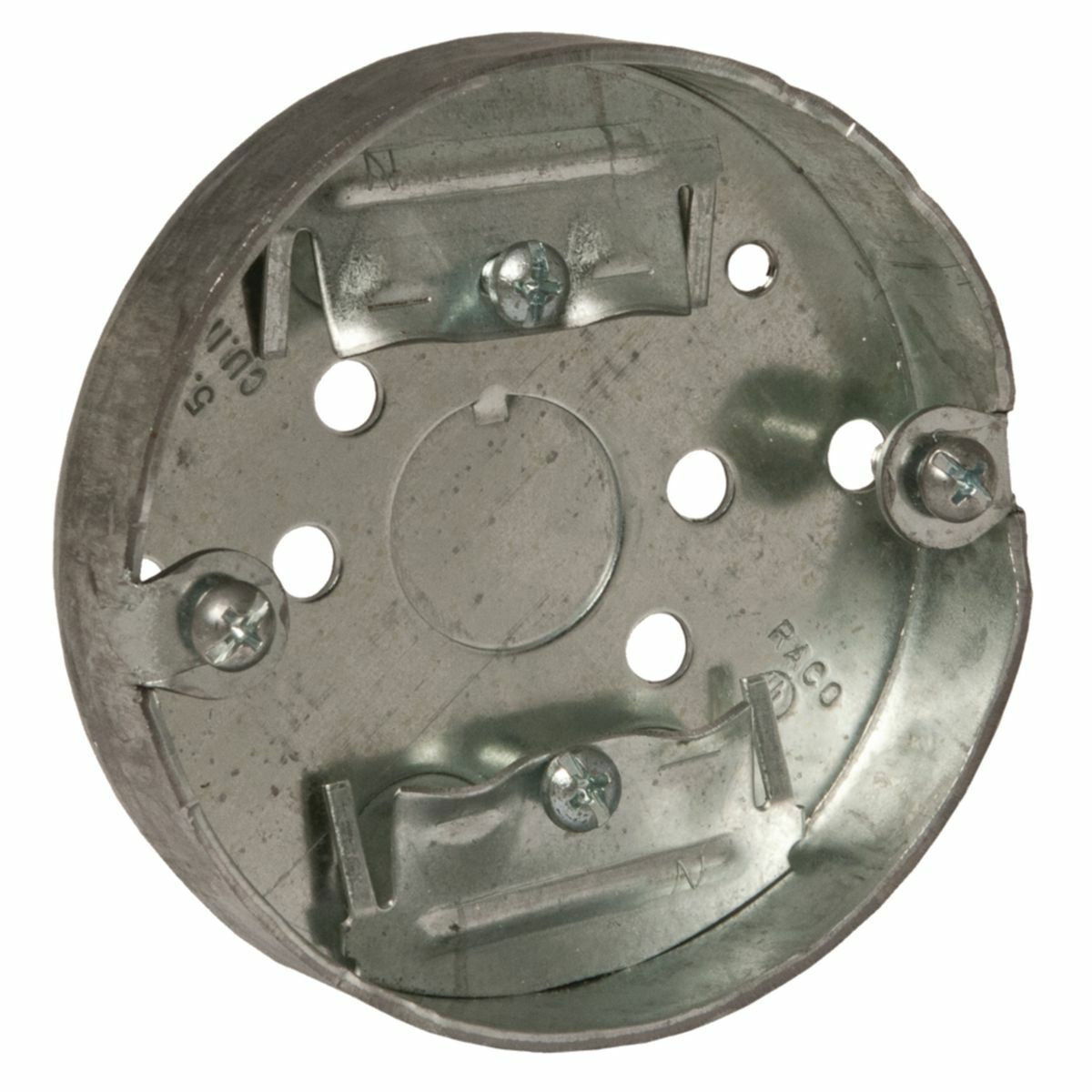 RACO RACO 287 3-1/2 In. Round Ceiling Pan - Drawn with NMSC Clamps, 3/4 In. Depth