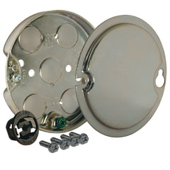 RACO RACO 295-1 4 Steel Round Ceiling Fan Support Pan 1/2 Deep 1/2 Knockouts