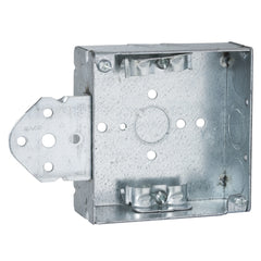 RACO RACO 225 4 Square Box, Welded, 1-1/2 Deep with NMSC Clamps, Three 1/2 KO's and One TKO