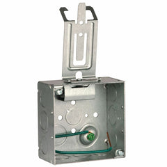 RACO RACO 232SCM 4 Square Box, 2-1/8 Deep w/ Raised Ground, 8 #12 Solid Copper Pigtail, Cable Management Clip