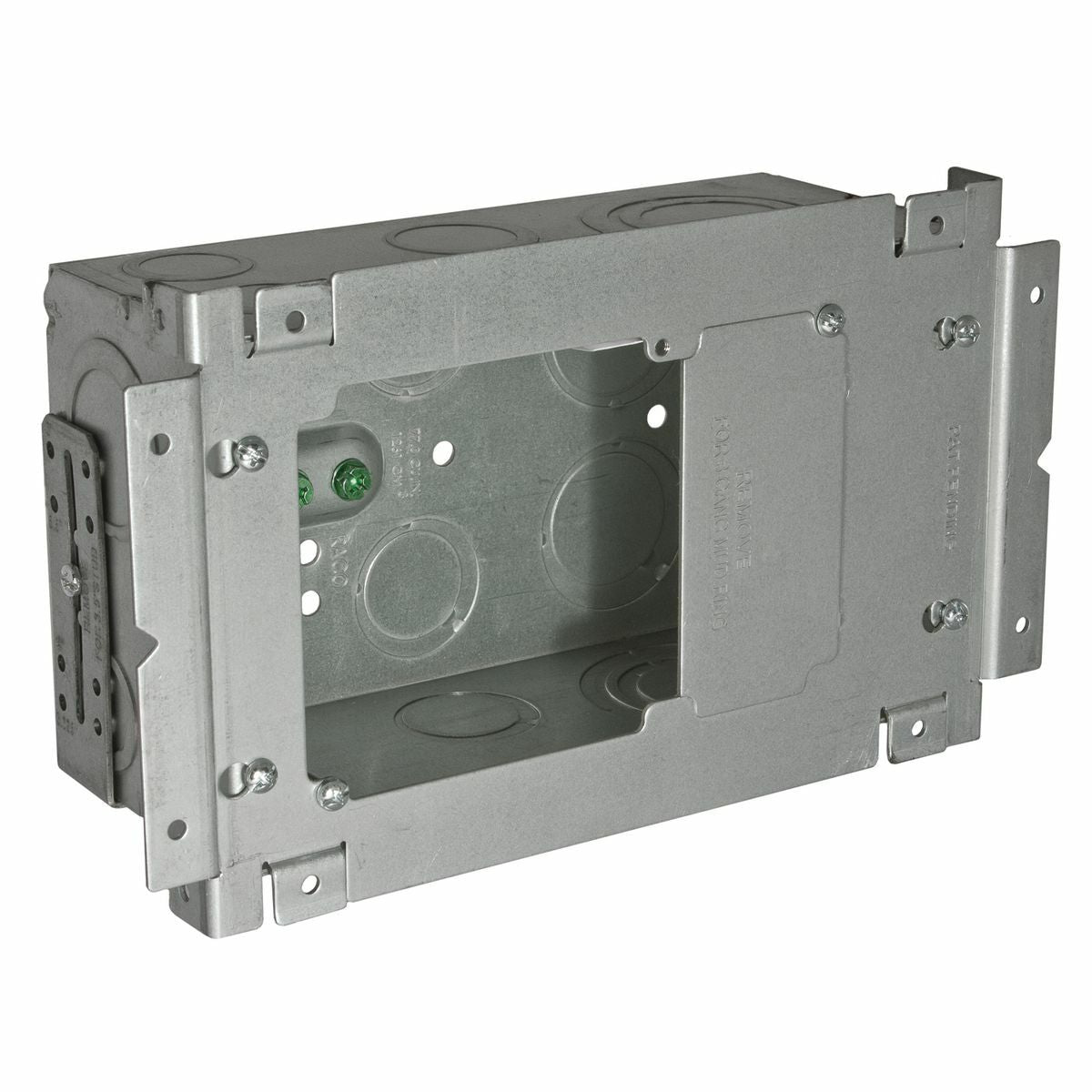 RACO RACO 263 4-11/16 In. Lg Capacity Steel Wall Bx. 3-1/4 In. Dp. Weldedw/ConduitKO's Raised Ground 1/2-2 KO