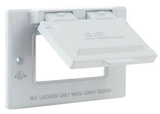 RACO Raco 5101-1 Powder Coated Die Cast Aluminum 1-Gang Rectangular Self-Closing Device Cover 4.563 Inch x 3/4 Inch x 2.813 Inch GFCI Receptacle