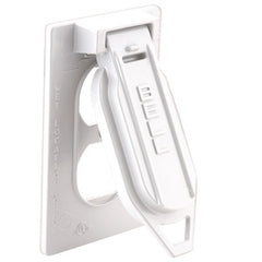 RACO Raco 5146-1 Powder Coated Aluminum 1-Gang Metallic Self-Closing Single Lid Weatherproof Duplex Cover