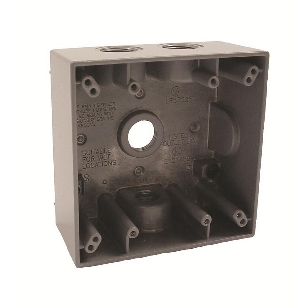 RACO Raco 5335-0 Weatherproof Electrical Box With Lug 4-1/2 Inch x 4-1/2 Inch x 2 Inch