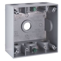 RACO Raco 5340-0 2-Gang Weatherproof Electrical Box With Lug 4-1/2 Inch x 4-1/2 Inch x 2 Inch