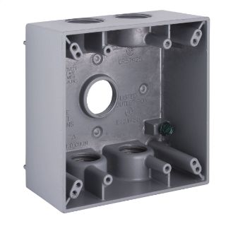RACO Raco 5345-0 RAC 2G Weatherproof Box with Five Outlets Gray