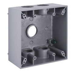 RACO Raco 5345-0 RAC 2G Weatherproof Box with Five Outlets Gray