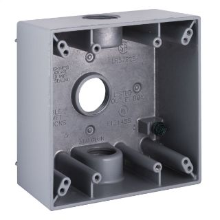 RACO Bell 5341-0 RAC 2G Weatherproof Box with (3) 3/4 in. Outlets