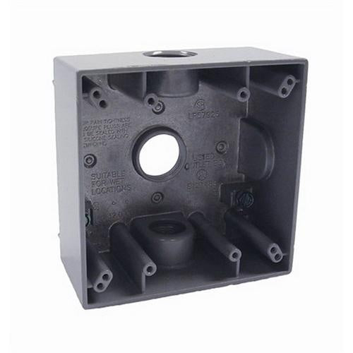 RACO Bell 5341-0 RAC 2G Weatherproof Box with (3) 3/4 in. Outlets