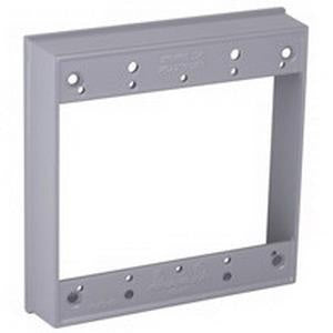 RACO Raco 5407-0 Powder Coated Die Cast Aluminum 2-Gang Extension 4-21/32 Inch x 4-21/32 Inch x 1-1/32 Inch
