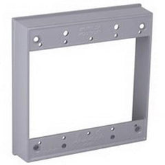 RACO Raco 5407-0 Powder Coated Die Cast Aluminum 2-Gang Extension 4-21/32 Inch x 4-21/32 Inch x 1-1/32 Inch