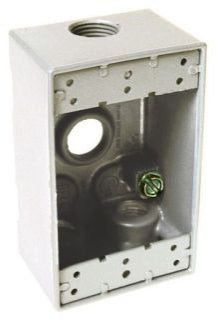 RACO Raco 5321-1 Powder Coated Die-Cast Aluminum 1-Gang Weatherproof Electrical Box With Lug 2-3/4 Inch x 4-1/2 Inch