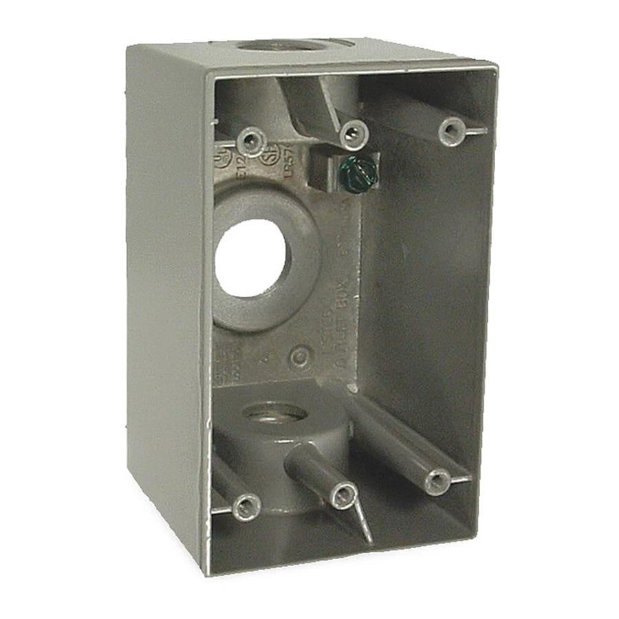 RACO BELL 5387-0 RAC 1G WP Deep Box (3) 1 In. Outlets Gray