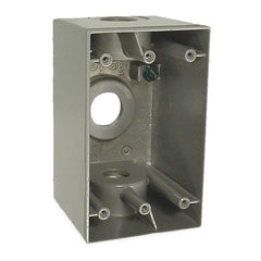 RACO BELL 5387-0 RAC 1G WP Deep Box (3) 1 In. Outlets Gray