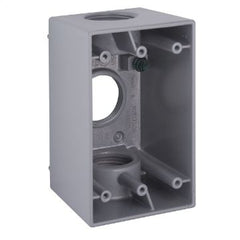 RACO BELL 5387-0 RAC 1G WP Deep Box (3) 1 In. Outlets Gray