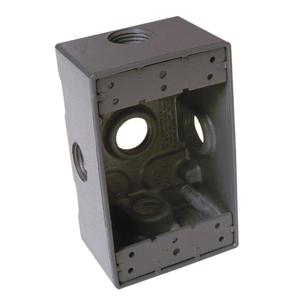RACO Raco 5323-0 Powder Coated Die Cast Aluminum 1-Gang Weatherproof Electrical Box With Lug 2-3/4 Inch x 4-1/2 Inch x 2 Inch