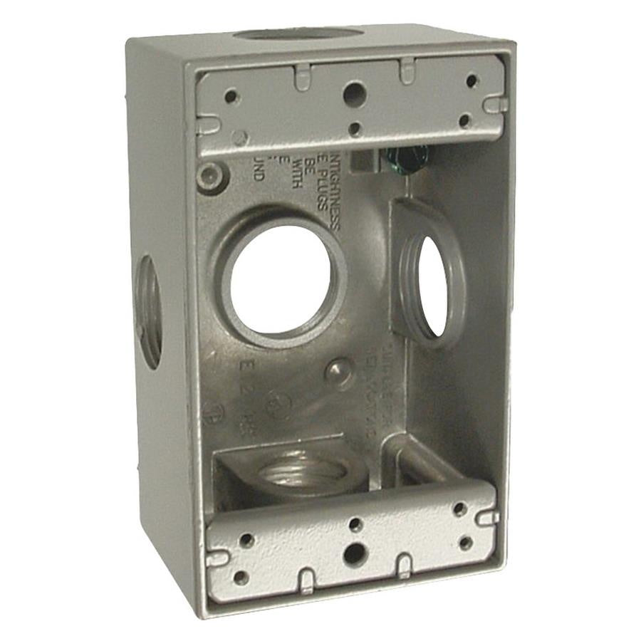 RACO Raco 5332-0 Powder Coated Die Cast Aluminum 1-Gang Weatherproof Electrical Box With Lug 2-3/4 Inch x 4-1/2 Inch x 2 Inch
