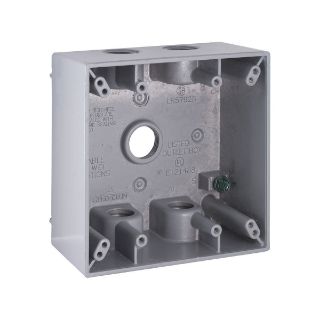 RACO Raco 5337-0 RAC 2-Gang Weatherproof Electrical Box With Lug 4-1/2 Inch x 4-1/2 Inch x 2 Inch