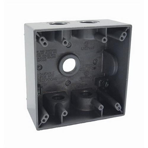 RACO Raco 5337-0 RAC 2-Gang Weatherproof Electrical Box With Lug 4-1/2 Inch x 4-1/2 Inch x 2 Inch