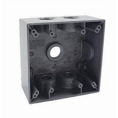 RACO Raco 5337-0 RAC 2-Gang Weatherproof Electrical Box With Lug 4-1/2 Inch x 4-1/2 Inch x 2 Inch