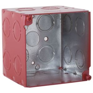 RACO RACO 911-2 Square Box, Steel, 42 cu-in Capacity, (16) Knockouts, 3-3/4 in H x 3-3/4 in W x 3-1/2 in D