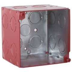 RACO RACO 911-2 Square Box, Steel, 42 cu-in Capacity, (16) Knockouts, 3-3/4 in H x 3-3/4 in W x 3-1/2 in D