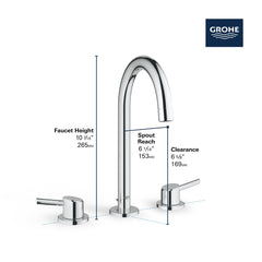 GROHE Grohe 20217GNA 8 Widespread 2-Handle L-Size Bathroom Faucet 1.2 GPM