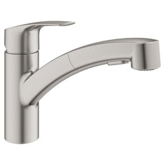 GROHE GROHE 30306DC1 Eurosmart Single Handle Pull Out Kitchen Faucet in SuperSteel Infinity